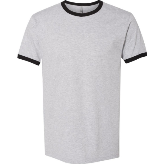 Custom Unisex Cotton Ringer T-Shirt Heather Grey/ Black