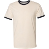 Custom Unisex Cotton Ringer T-Shirt Natural/ Midnight Navy