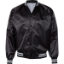 Custom Unisex Satin Baseball Jacket Striped Trim Black/ White