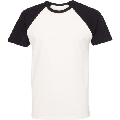 Custom Unisex Cotton Raglan T-Shirt Black/ Natural