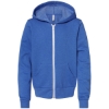 Custom Youth Sponge Fleece Full-Zip Hoodie Sweatshirt Heather True Royal