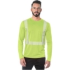 Custom Unisex USA-Made Hi-Visibility Long Sleeve Performance T-Shirt - Segmented Tape Lime Green
