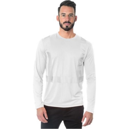 Custom Unisex USA-Made Hi-Visibility Long Sleeve Performance T-Shirt - Segmented Tape White