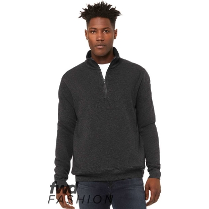 Custom Unisex FWD Fashion Quarter-Zip Sweatshirt Dark Grey Heather