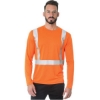 Custom Mens USA-Made Hi-Visibility Long Sleeve Performance T-Shirt Orange