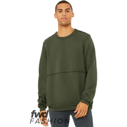 Custom FWD Fashion Raw Seam Crewneck Sweatshirt Military Green