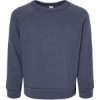 Custom Toddler Sponge Fleece Raglan Crewneck Sweatshirt Heather Navy