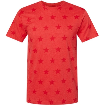 Custom Mens Star Print Tee Red Star