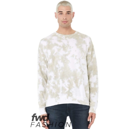 Custom Unisex FWD Fashion Tie-Dyed Crewneck Sweatshirt White/ Olive Oil