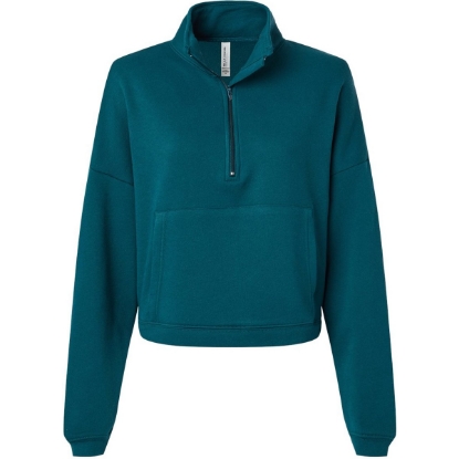 Custom Women’s Sponge Fleece Half Zip Pullover Atlantic