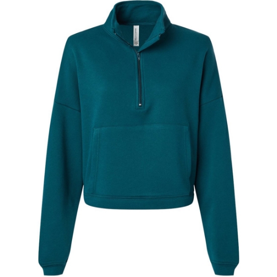 Custom Women’s Sponge Fleece Half Zip Pullover Atlantic