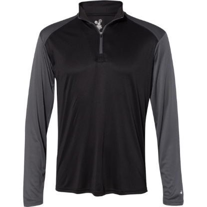 Custom Mens Ultimate SoftLock™ Sport Quarter-Zip Pullover Black/ Graphite