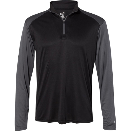 Custom Mens Ultimate SoftLock™ Sport Quarter-Zip Pullover Black/ Graphite