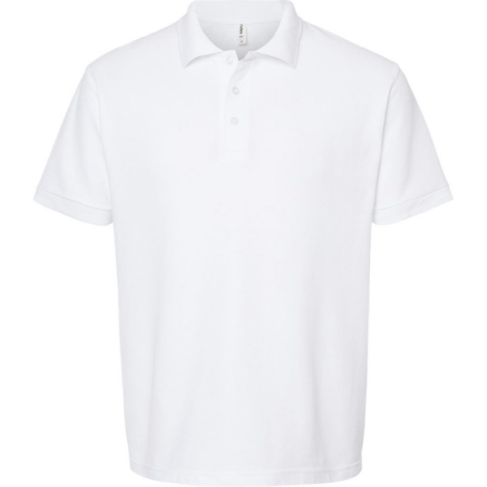 Custom Mens 50/50 Sport Pique Polo White