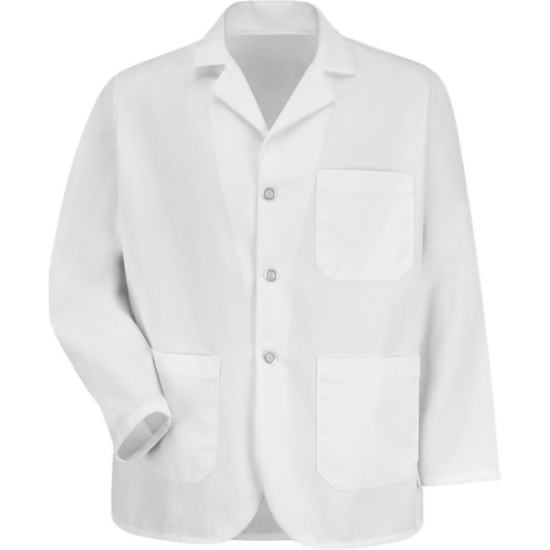 Custom Unisex North Collar Lapel Counter Coat White