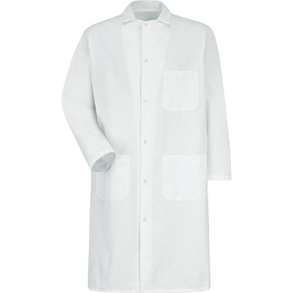 Custom Unisex Gripper - Front Butcher Frock - Exterior Chest Pocket White