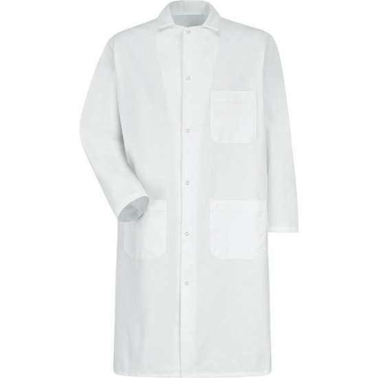 Custom Unisex Gripper - Front Butcher Frock - Exterior Chest Pocket White