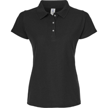 Custom Womens 50/50 Sport Pique Polo Black