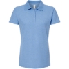 Custom Womens 50/50 Sport Pique Polo Heather Light Blue