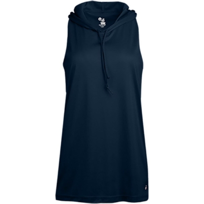 Custom Womens B-Core Racerback Hooded Tank Top Navy