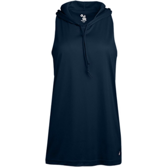 Custom Womens B-Core Racerback Hooded Tank Top Navy