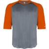 Custom Mens B-Core Three-Quarter Sleeve Baseball T-Shirt Graphite/ Burnt Orange