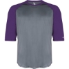 Custom Mens B-Core Three-Quarter Sleeve Baseball T-Shirt Graphite/ Purple