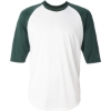 Custom Mens B-Core Three-Quarter Sleeve Baseball T-Shirt White/ Forest