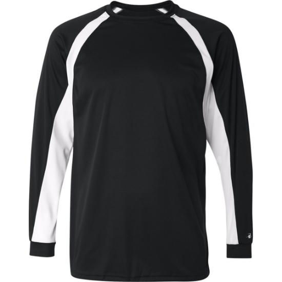 Custom Mens B-Core Hook Long Sleeve T-Shirt Black/ White