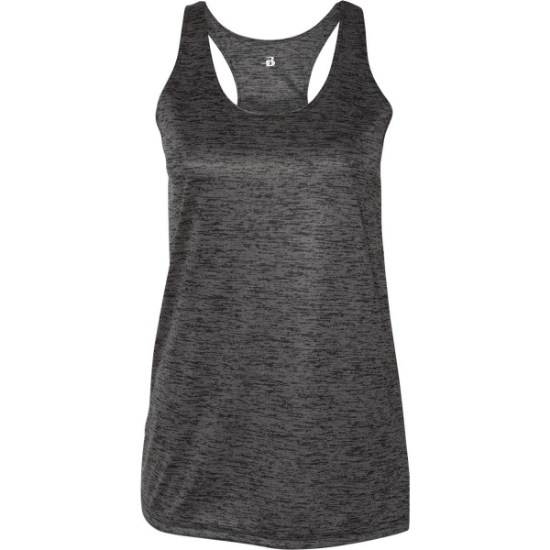 Custom Womens Tonal Blend Racerback Tank Top Black Tonal Blend