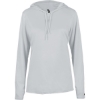 Custom Womens B-Core Long Sleeve Hooded T-Shirt Silver
