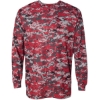 Custom Mens Digital Camo Long Sleeve T-Shirt Red Digital