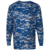 Custom Mens Digital Camo Long Sleeve T-Shirt Royal Digital