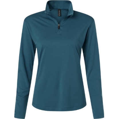 Custom Womens Pro-Lock Performance Quarter-Zip Pullover Atlantic Blue