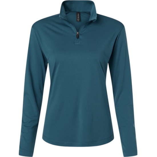 Custom Womens Pro-Lock Performance Quarter-Zip Pullover Atlantic Blue