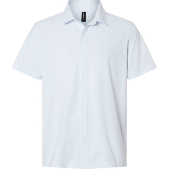 Custom Mens Pro-Flex Sorona® Button Down Short Sleeve Shirt White