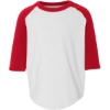 Custom Toddler Three-Quarter Sleeve Baseball Jersey White/ Red