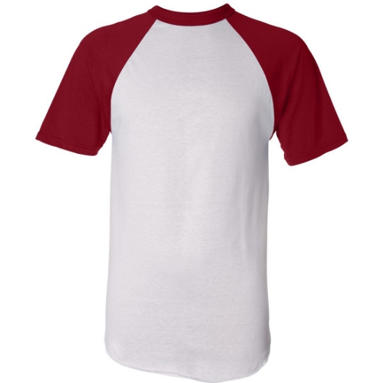 Custom Unisex Raglan Baseball Jersey White/ Red