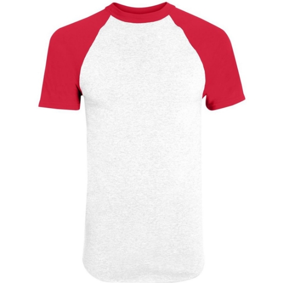 Custom Youth Raglan Baseball Jersey White/ Red