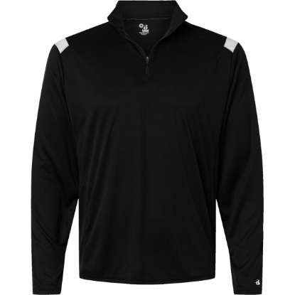 Custom Mens On The Rise Quarter-Zip Pullover Black/ White