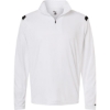 Custom Mens On The Rise Quarter-Zip Pullover White/ Black