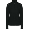 Custom Womens On The Rise Quarter-Zip Pullover Black/ White