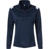 Custom Womens On The Rise Quarter-Zip Pullover Navy/ White