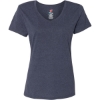 Custom Womens Perfect-T Triblend V-Neck T-Shirt Navy Triblend
