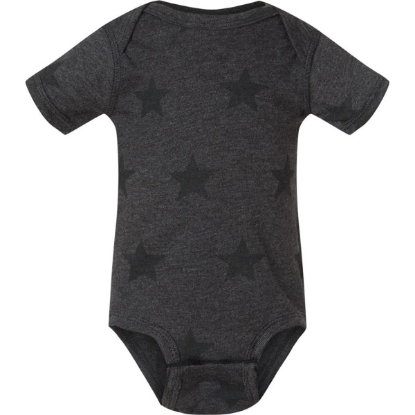 Custom Infant Star Print Bodysuit Smoke Star