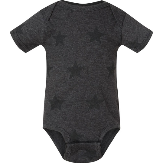Custom Infant Star Print Bodysuit Smoke Star