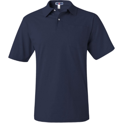 Custom Mens SpotShield® 50/50 Polo with Pocket J. Navy