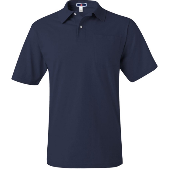 Custom Mens SpotShield® 50/50 Polo with Pocket J. Navy