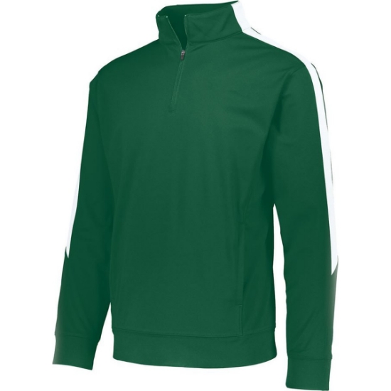 Custom Mens Medalitst 2.0 Quarter-Zip Pullover Dark Green/ White