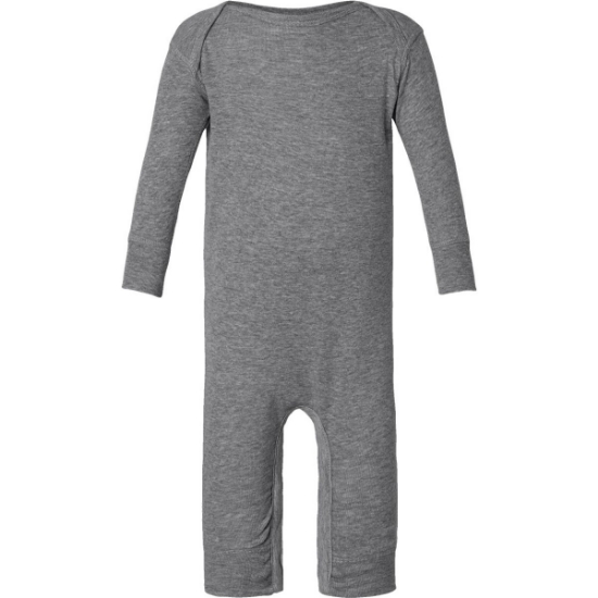 Custom Infant Long Legged Baby Rib Bodysuit Granite Heather